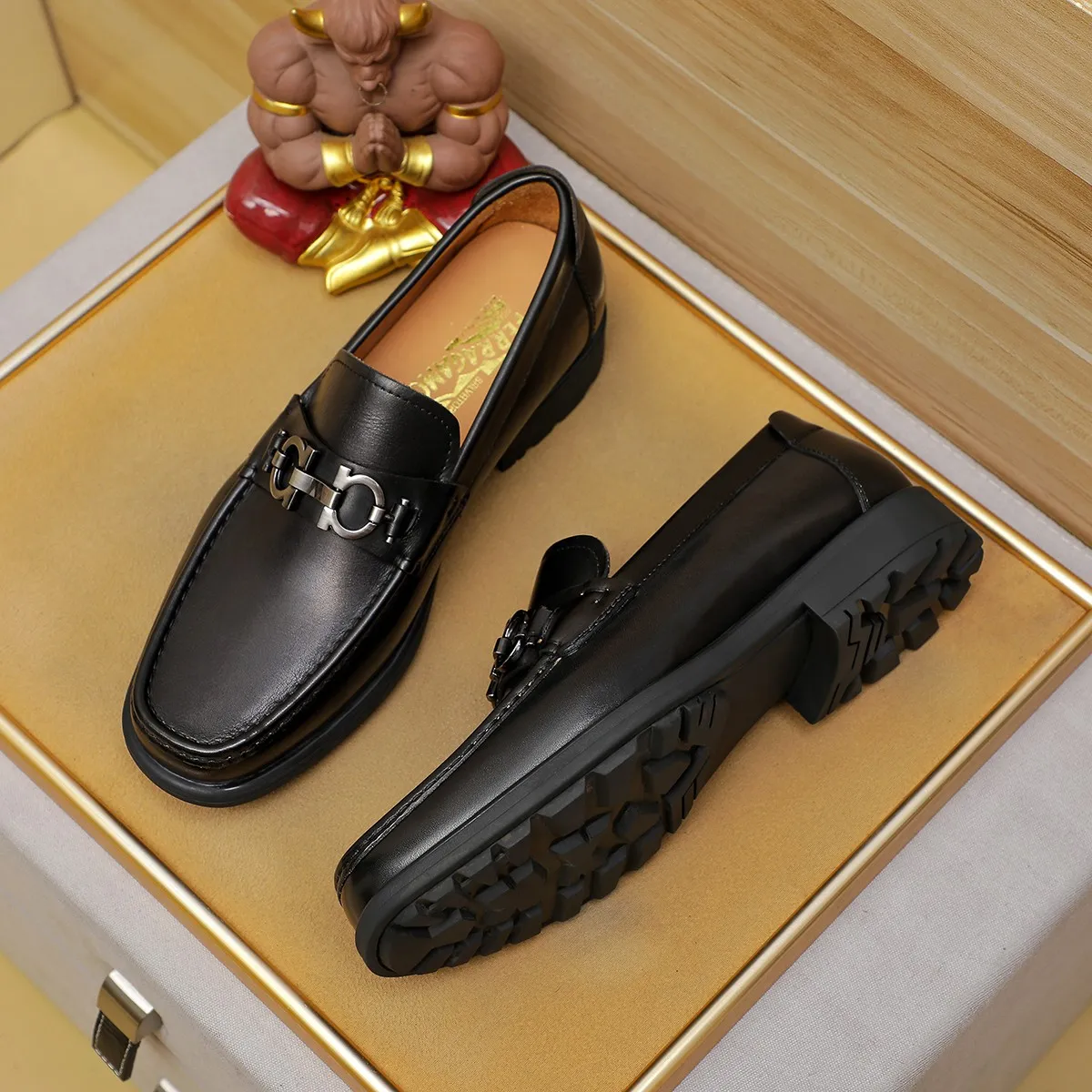 Men's shoes 250 Ferragamo [Ferragamo] top imported suit men's shoes 💯Original copy of the official website, product materials: selected imported embossed calfskin + luxury hardware buckle accessories ~ imported water-dyed cow 🐂 leather lining. Strong three-dimensional visual effect, original combination outsole, multiple colors available😘 Size: 39-44 (38.45.46. Customized)
